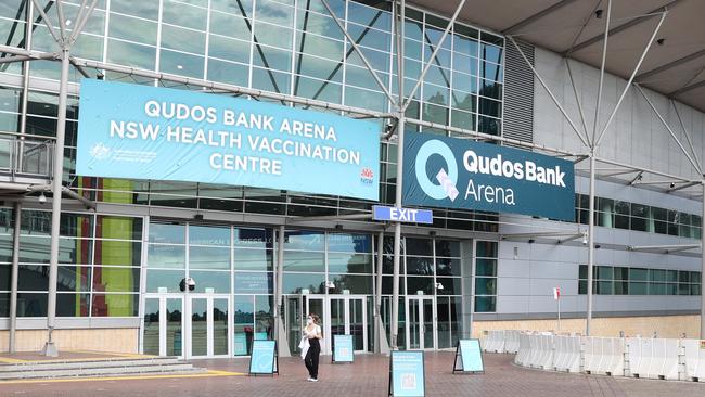 The arena is being used to vaccinate Year 12 students from hot spots. Picture: NCA NewsWire / Dylan Coker