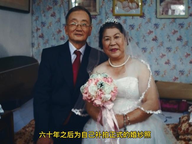 Many older couples are now having proper wedding photos taken.