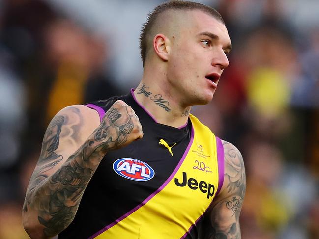 AFL 2017 - Richmond v Hawthorn at the MCG.  Richmond's Dustin Martin after kicking a 3rd qtr goal  . Pic: Michael Klein