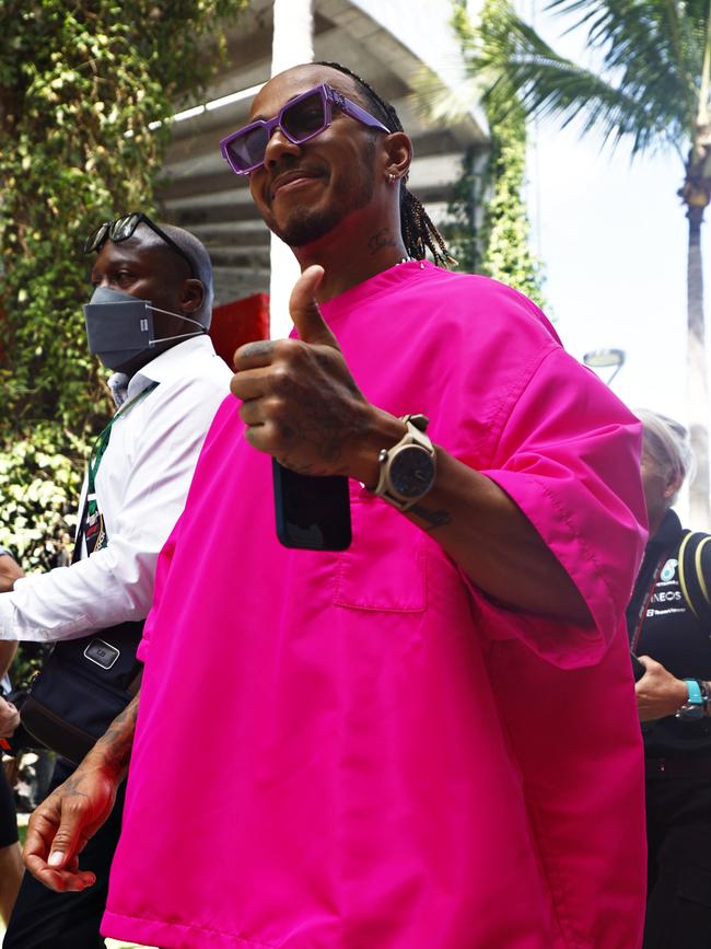 It’s like a pink poncho, but more stylish ... Photo: Jared C.Tilton/Getty Images