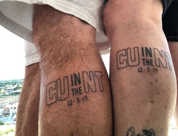 Brett Bates and Barbara Bates got some matching CU in the NT tattoos for their anniversary