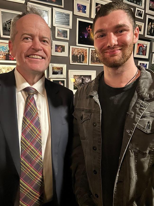 Brandon Chesney (right), with Bill Shorten. Picture: Supplied