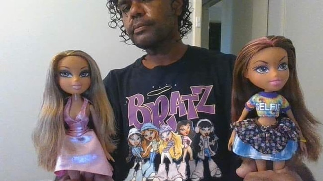 Terence Kelly from his Facebook profile, showing off his collection of Bratz dolls. Picture: Facebook