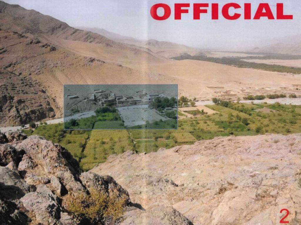 The clearest look at the remote village of Darwan, Afghanistan, seen in the case so far. The town is the alleged cliff kick and execution site of farmer Ali Jan which Mr Roberts-Smith totally denies. Picture: Federal Court of Australia