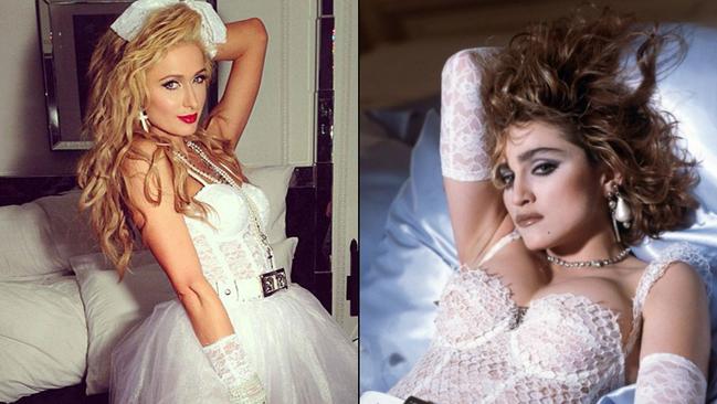 Celebrities dressing up as other celebrities for Halloween - paris-hilton-madonna-like-a-virgin.jpg