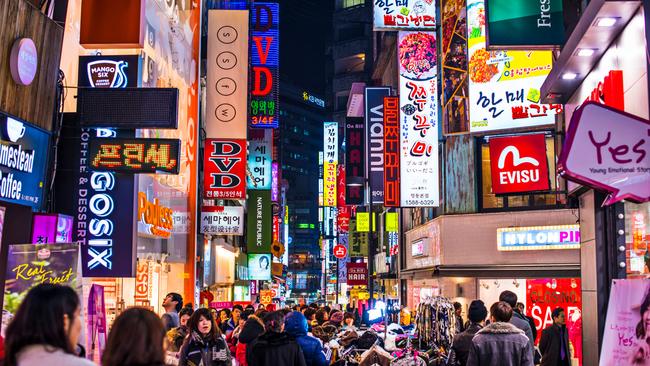 Marshall recommended exploring Myeongdong, Korea’s busiest retail area.