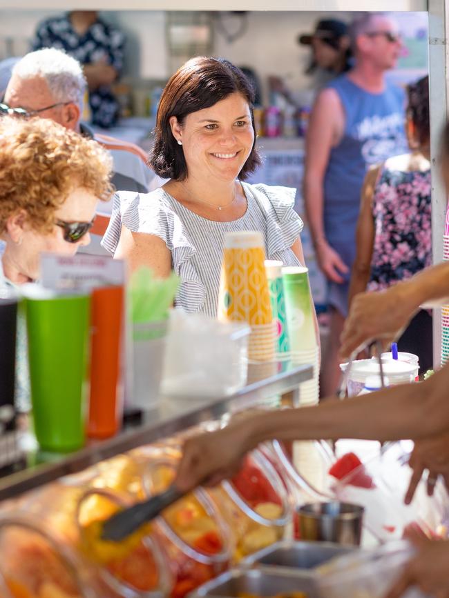 Natasha Fyles at the Nightcliff markets in 2020. Picture: Che Chorley