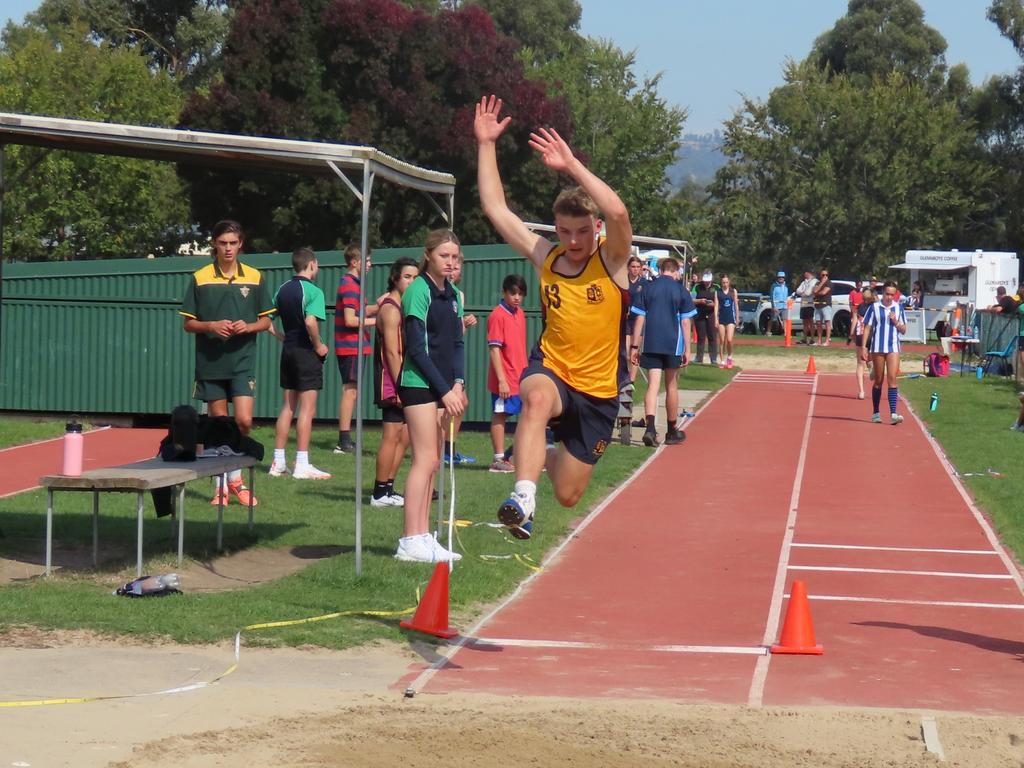 Scotch Oakburn College's Max Woodroffe in the under-14 long jump. Picture: Jon Tuxworth