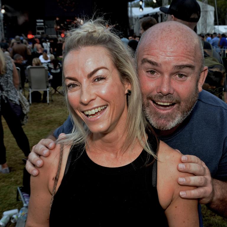 Jody Wyper and Michael Flint at Under The Southern Stars concert at Sharks, Parkwood. Pic: Regina King