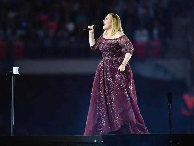 Adele performs at Wembley Stadium on June 28 in London. Picture: Gareth Cattermole