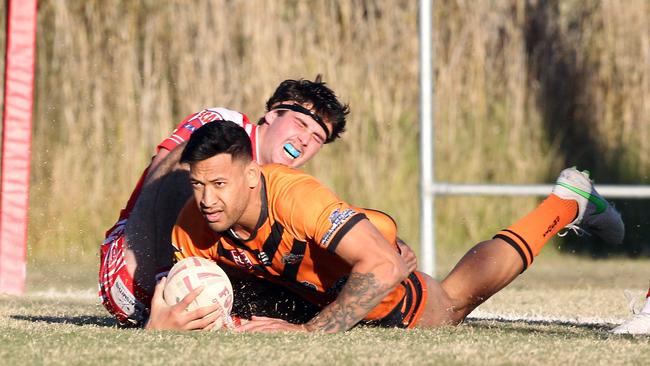 Round 11 of the Rugby League Gold Coast A Grade competition. Southport Tigers v Currumbin Eagles. Israel Folau. 25 July 2021 Currumbin Picture by Richard Gosling