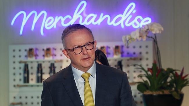 Anthony Albanese at the Planet Innovation facility at Box Hill in Melbourne on Monday. Picture: David Crosling