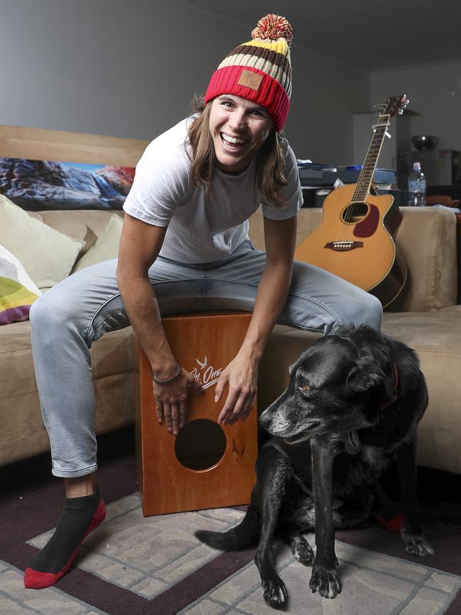 Randall with her dog Koda. Picture: Sarah Reed