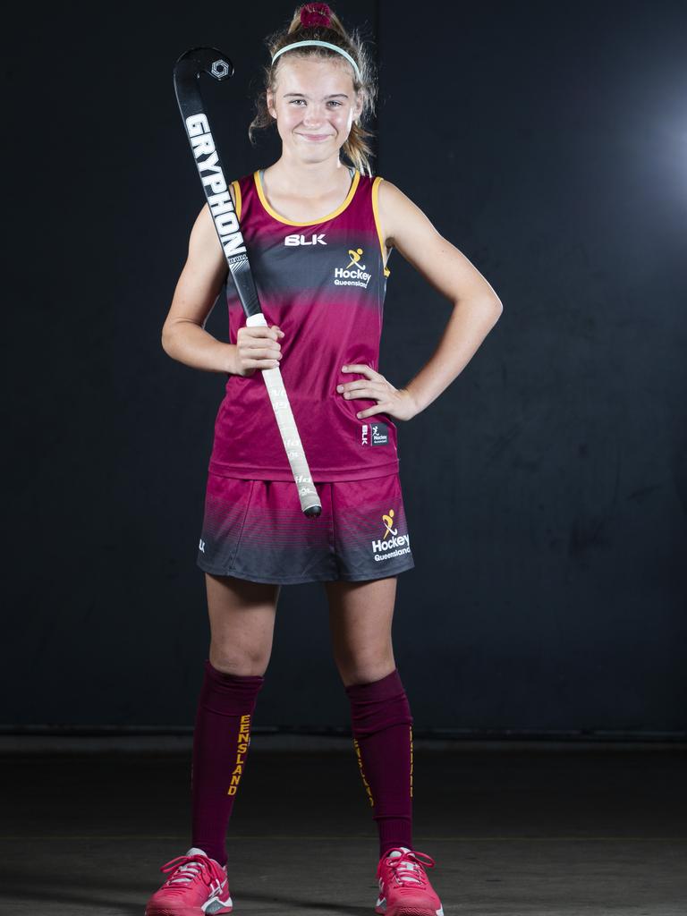 Kara Bradley is a Queensland under 13 hockey representative. (AAP Image/Renae Droop)