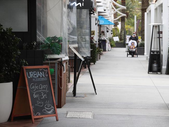 Lockdown has seats remain empty at some Gold Coast restaurants on Tuesday. Picture: Glenn Hampson