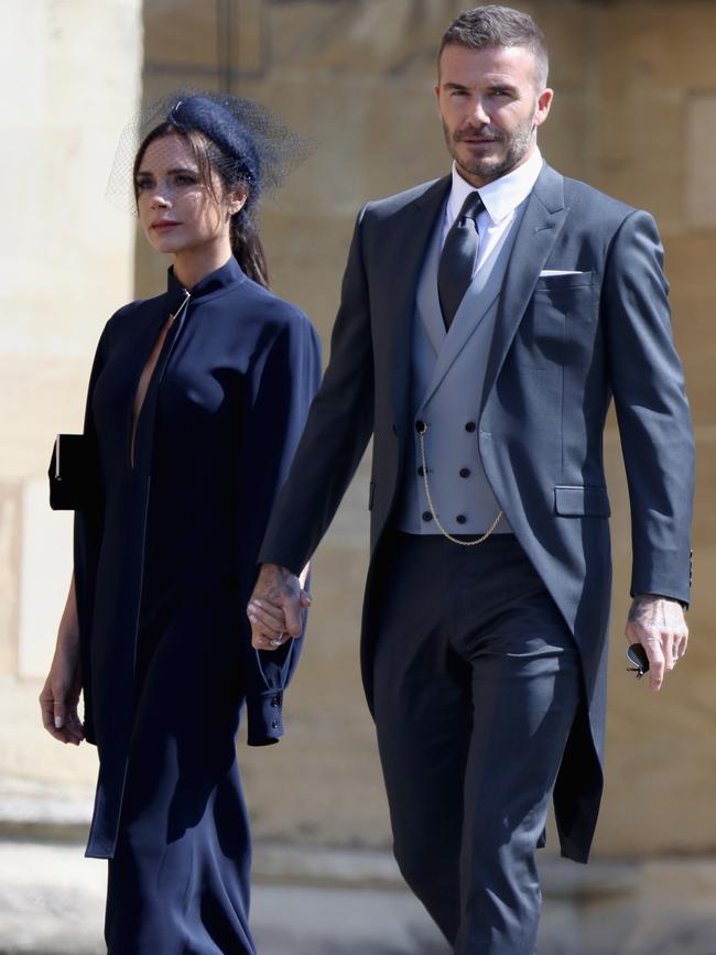 David and Victoria Beckham attended the wedding of Prince Harry and Meghan Markle on May 19, 2018. Picture: Chris Jackson/Getty Images