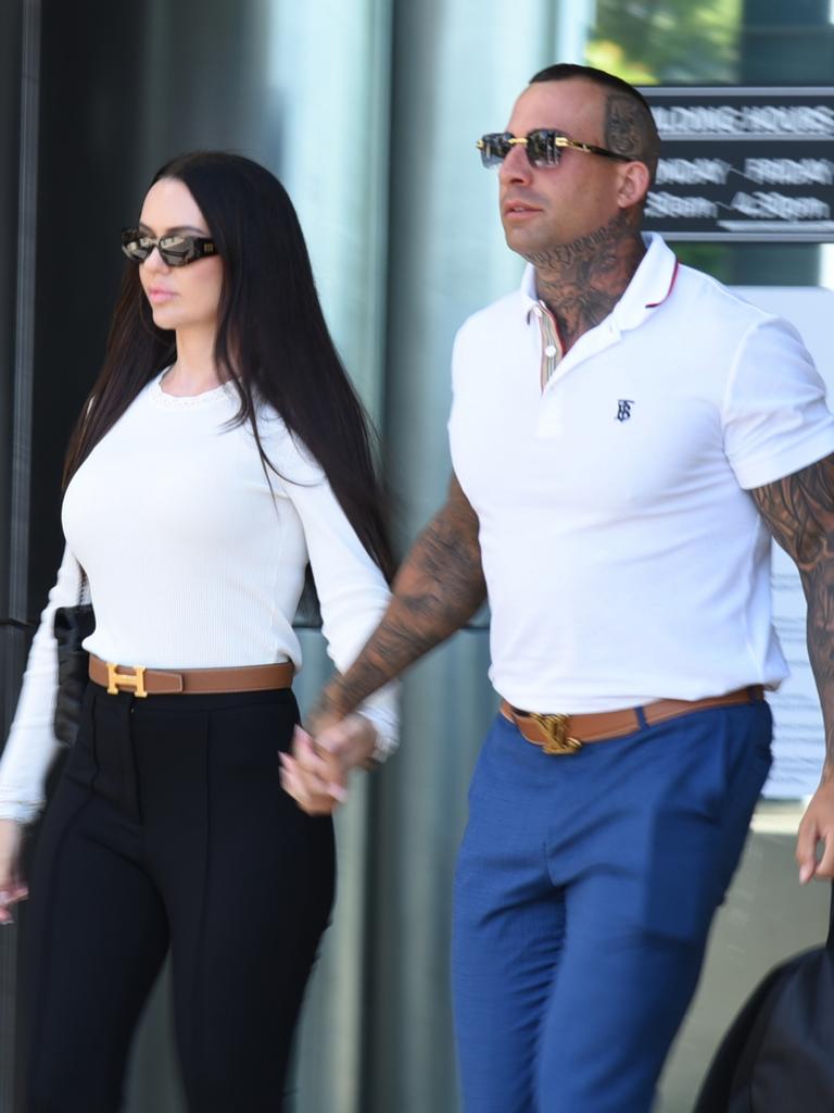 Mongols bikie Harley Joe Barbero, 32, leaving Southport Courthouse on January 22, 2025, after his sentencing hearing. Picture: Alex Treacy