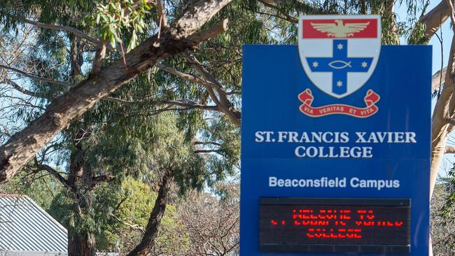 A student has tested positive for coronavirus at St Francis Xavier College in Beaconsfield. Picture: Jay Town