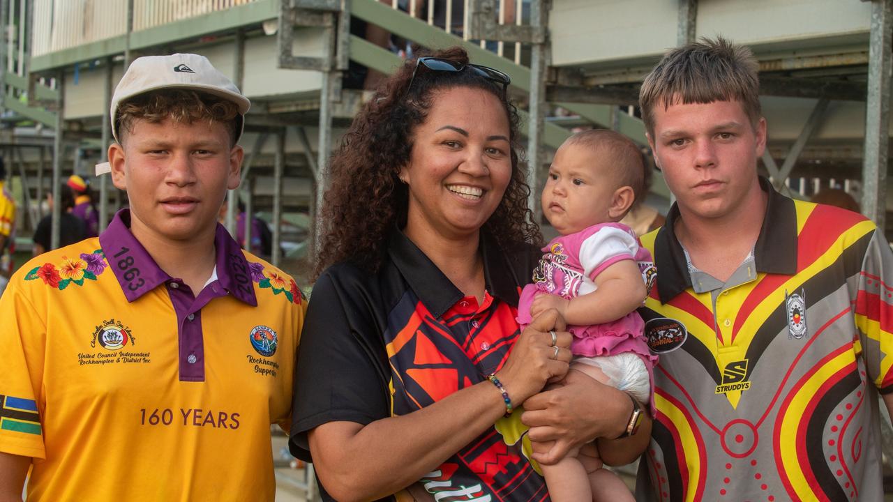 Denzel Chinfat, Belinda Sirriss, Kirra Ebsworth and Alex Murphy at the Kanaka Proud Cup. Saturday 4 November 2023 Picture: Michaela Harlow