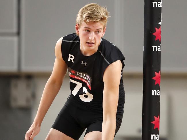 Nick Bryan at the draft combine. Picture: Dylan Burns/AFL Photos/Getty Images