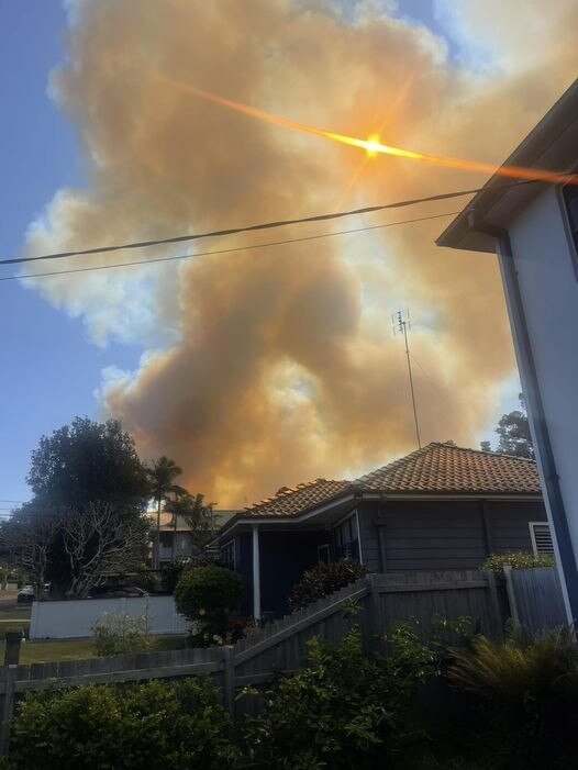 The fire is close to homes. Picture: Facebook