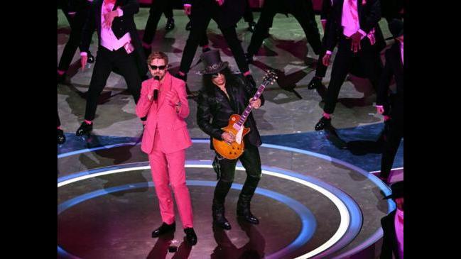 Slash joins Ryan Gosling for I’m Just Ken performance at the Oscars ...