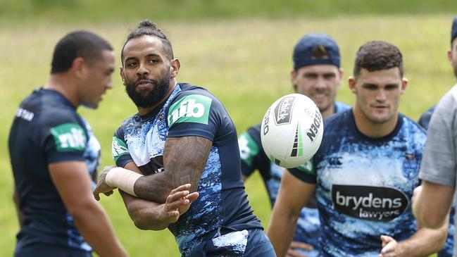 NSW winger Josh Addo-Carr at the Blues’ training base on the Central Coast ahead of State of Origin game two in Sydney on Wednesday. Picture: Phil Hillyard