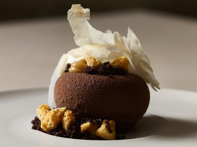 Aria’s chocolate, honeycomb and milk dessert looks amazing. Picture: Supplied