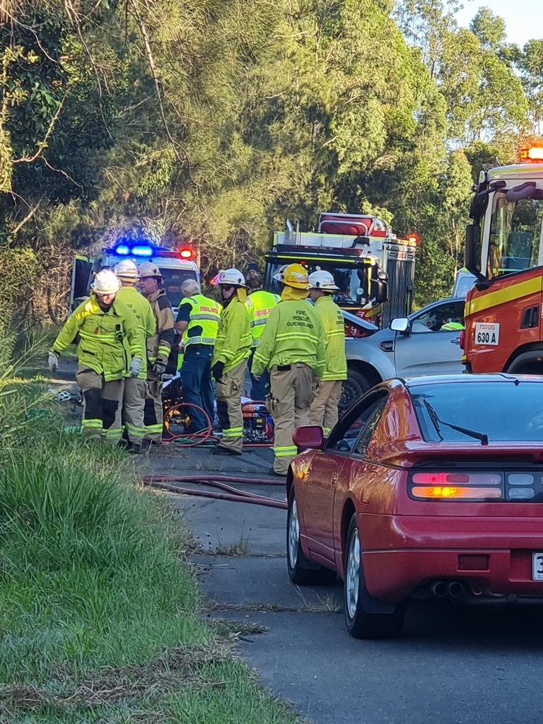Ambulance and fire officers at the scene.