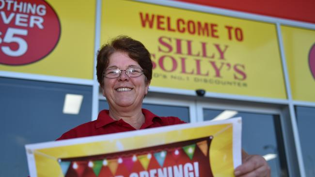Silly Solly's Morayfield branch manager Toni-Lee Blight gets ready for opening day. Photo: Luke Simmonds.