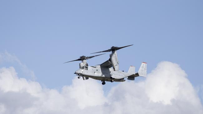 United States Marine Corps V-22 Ospreys arrive in preparation for Exercise Southern Jackaroo at RAAF Base Townsville, Queensland, on 06 May 2025. PHOTO: LCPL Caitlyn Davill