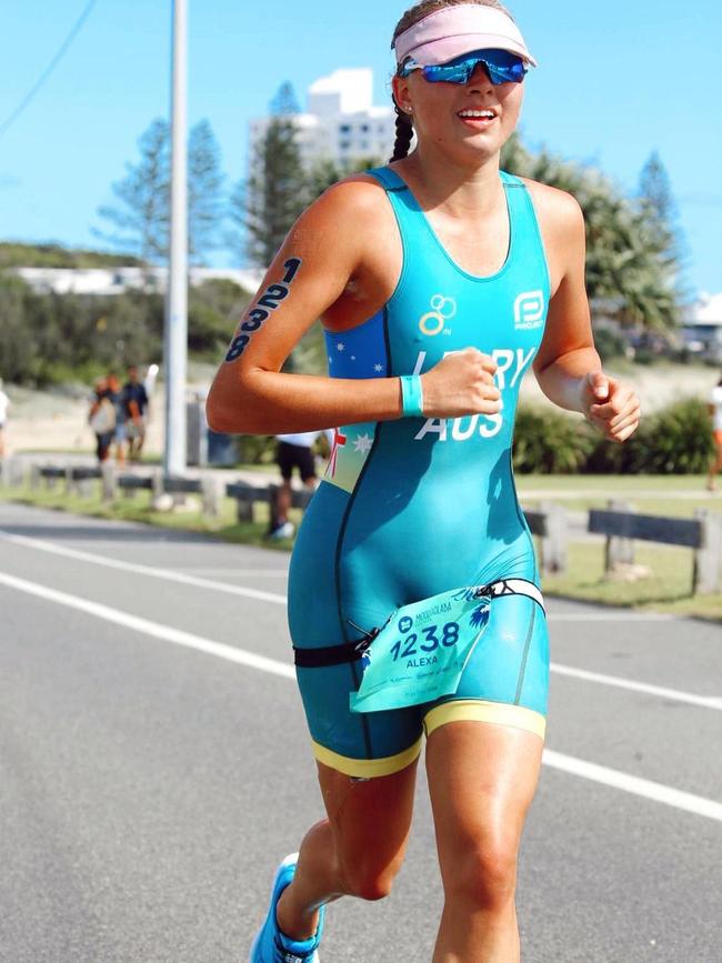 Noosa triathlete Alexa Leary was injured while training and remains in a coma at the Royal Brisbane and Women's Hospital. Picture Instagram @alexaleary.tri