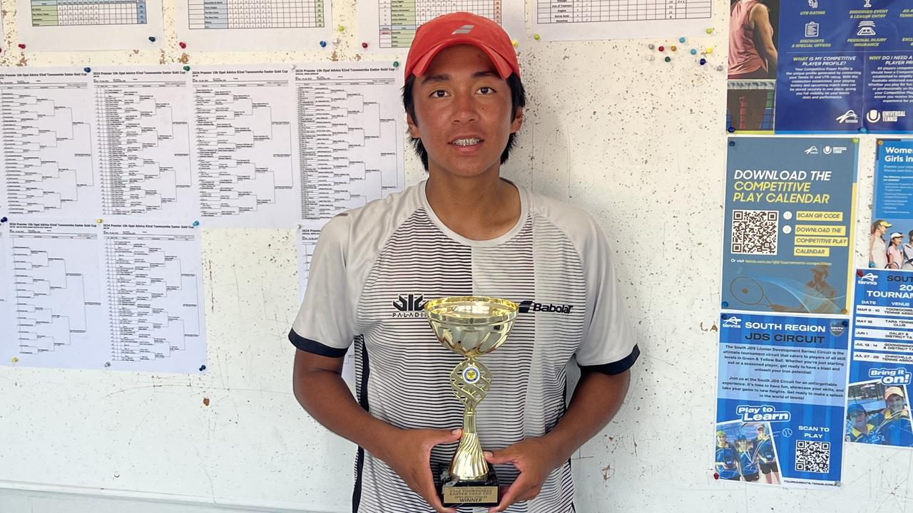 2024 Toowoomba Easter Gold Cup men's singles winner Diego Quispe-Kim.