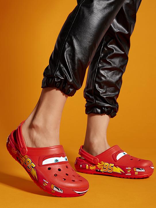 The Lightning McQueen Crocs look as so, which may have been a deciding factor. Picture: Crocs.