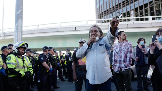 Activists in Brisbane for a Black Lives Matter rally. Picture: Attila Csaszar