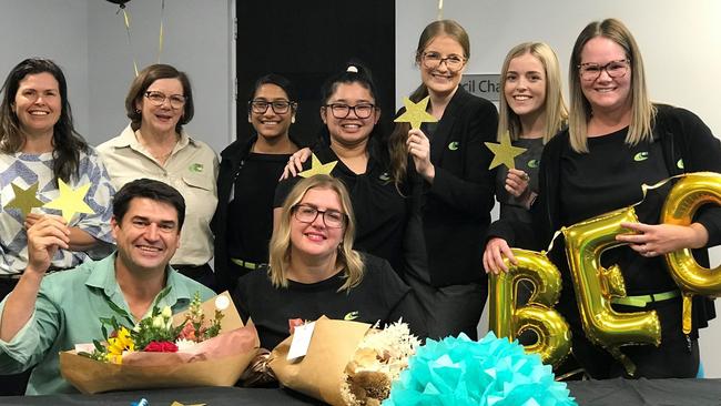 Central Highlands Regional Council's Manager Customer Service Rebecah Brosnan (front middle) was named the 2021 Young Manager of the Year at the Local Government Managers Australia Queensland Awards for Excellence Gala on May 27.