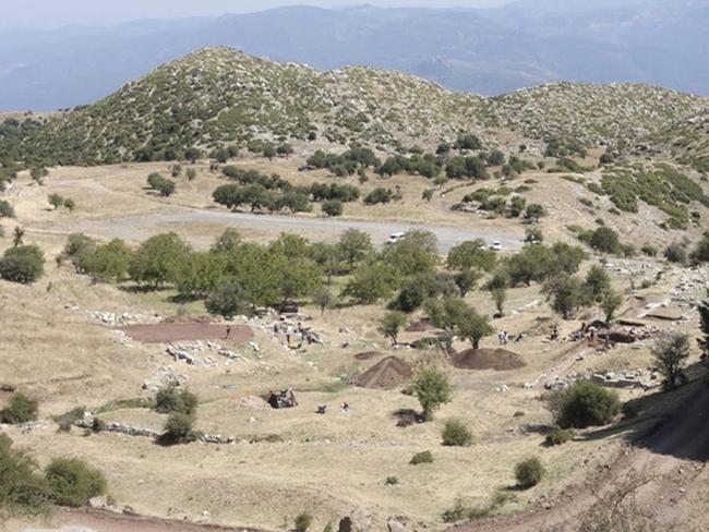 The mountaintop plateau where the excavations are taking place.
