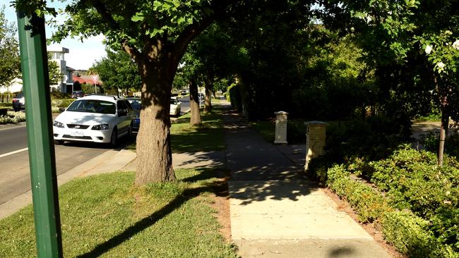 The victim was found on this footpath along Berwick Springs Promenade Narre Warren. Picture: Nicole Garmston