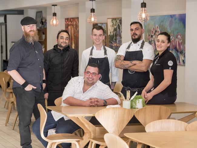 Chef Daniel (front middle) with At Baker Street staff (l-r) Glenn Stewart, Dipesh Pandit, Daniel Gilzean, Daniel Clynes &amp; Jeanine El-Azzi. Picture: Troy Snook