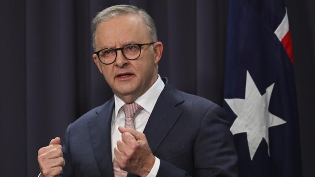 Anthony Albanese in Canberra last week following the Sydney terror attack. Picture: Martin Ollman / NCA NewsWire