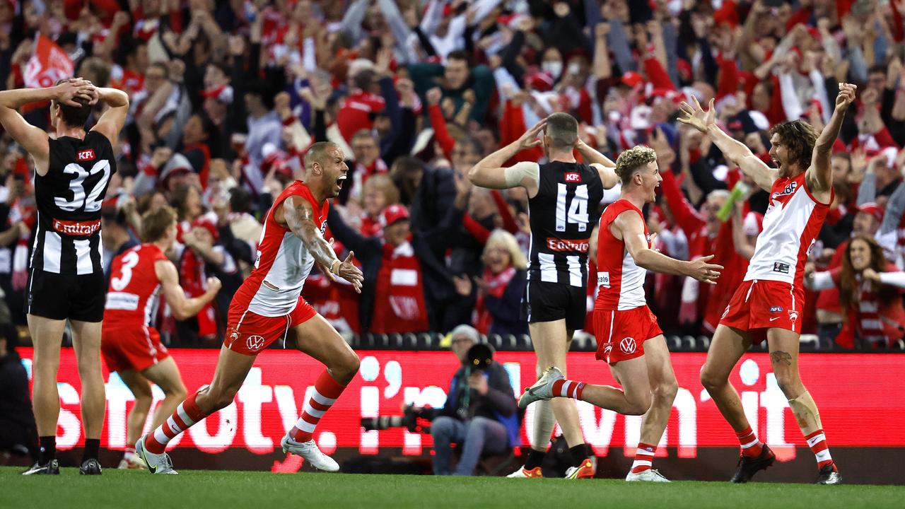 Sydney players celebrate on the final siren.