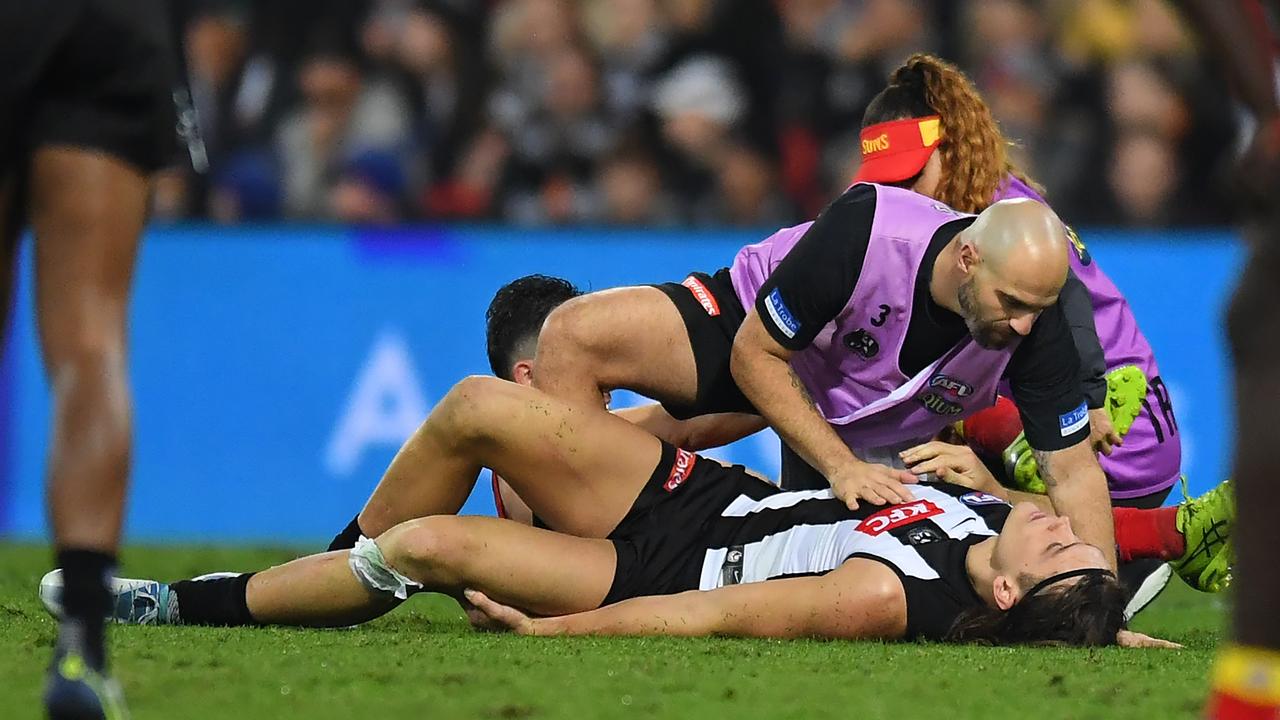 Darcy Moore has avoided serious injury. Picture: Getty Images