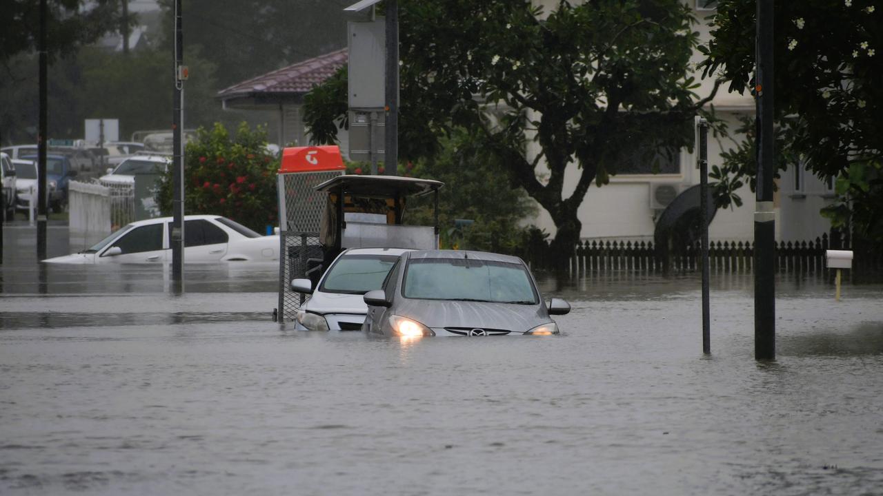 McIlwraith Street, opposite the Ingham Hospital. The floods in Hinchinbrook Shire, North Queensland. Picture: Cameron Bates