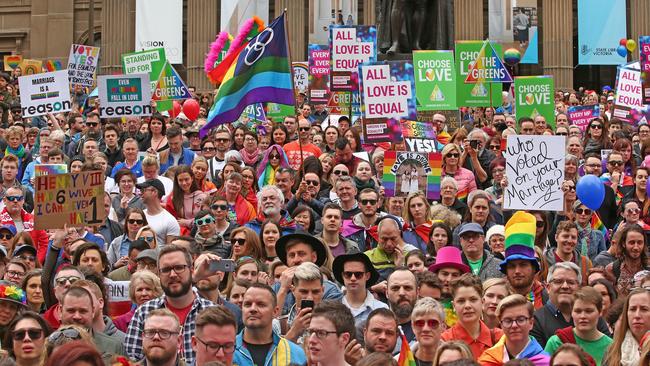 The Left is trying to stop Australia’s same-sex marriage public vote. Picture: Scott Barbour/Getty Images