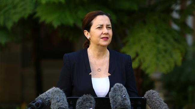 Premier and Minister for Trade The Honourable Annastacia Palaszczuk holds a daily briefing about coronavirus in Queensland, Brisbane. Picture: AAP/David Clark