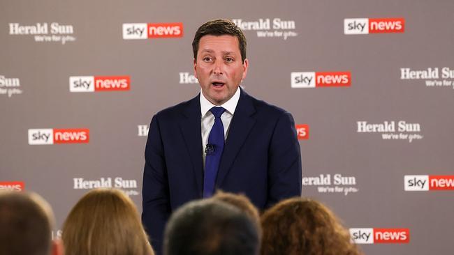 Opposition Leader Matthew Guy presented himself as a viable alternative with a positive plan. Picture: Ian Currie