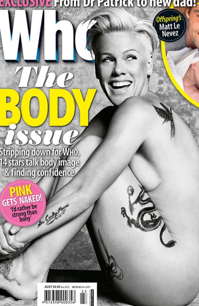 Pink on the cover of Who.