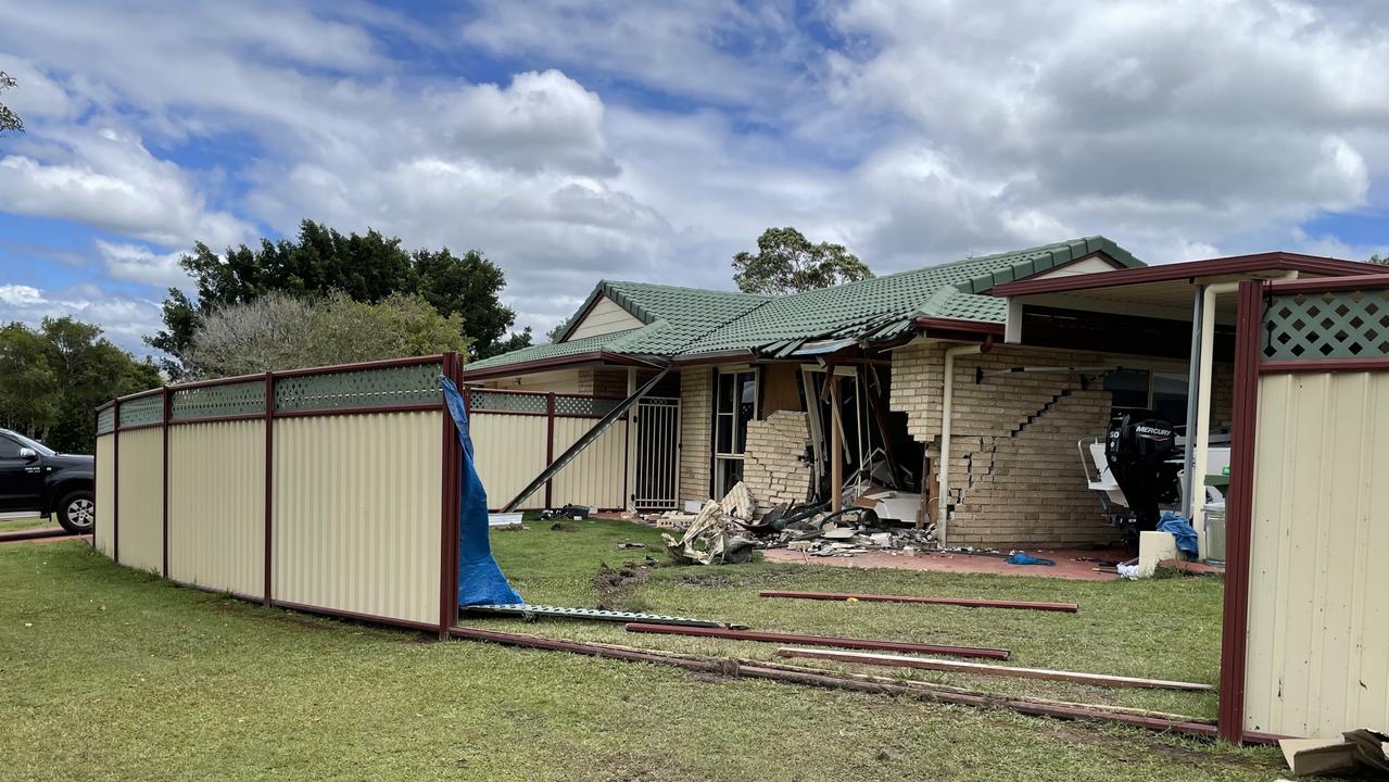 Little Mountain resident Bruce Politch had been sleeping on his couch just half and hour before a car smashed into his house. Picture: Letea Cavander