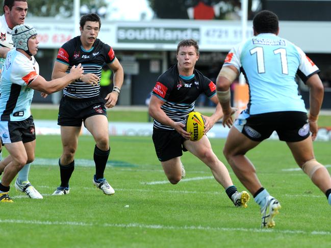 Damien Cook in action for Penrith in the Toyota Cup.