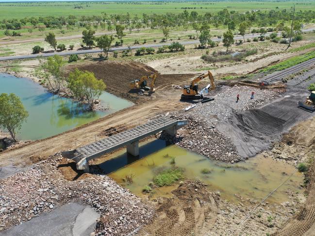 Some 300km of Queensland Rail’s Mount Isa rail line was damaged by floods in 2019.